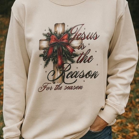 Jesus Is the Reason for the Season Sweatshirt – Christian Christmas Pullover – - Picture 10 of 15